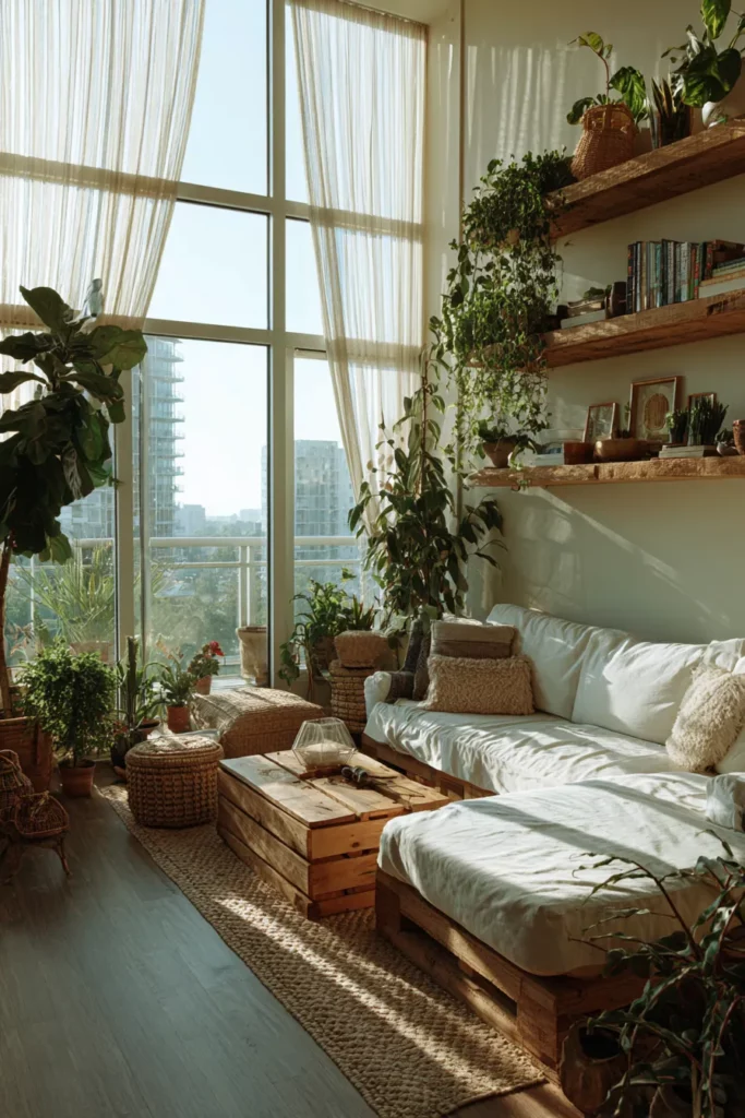 Biophilic Living Room with Plants