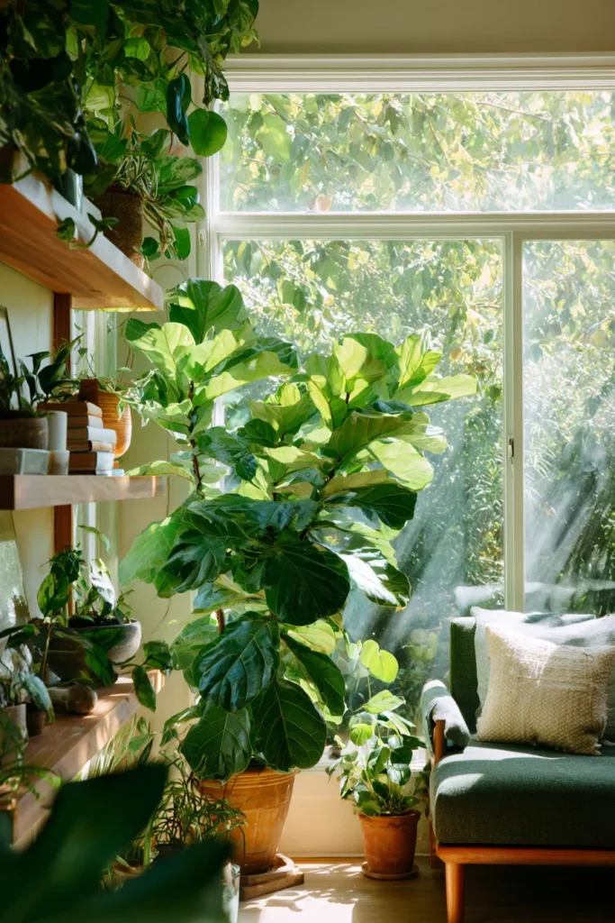 Biophilic Living Space with Plants