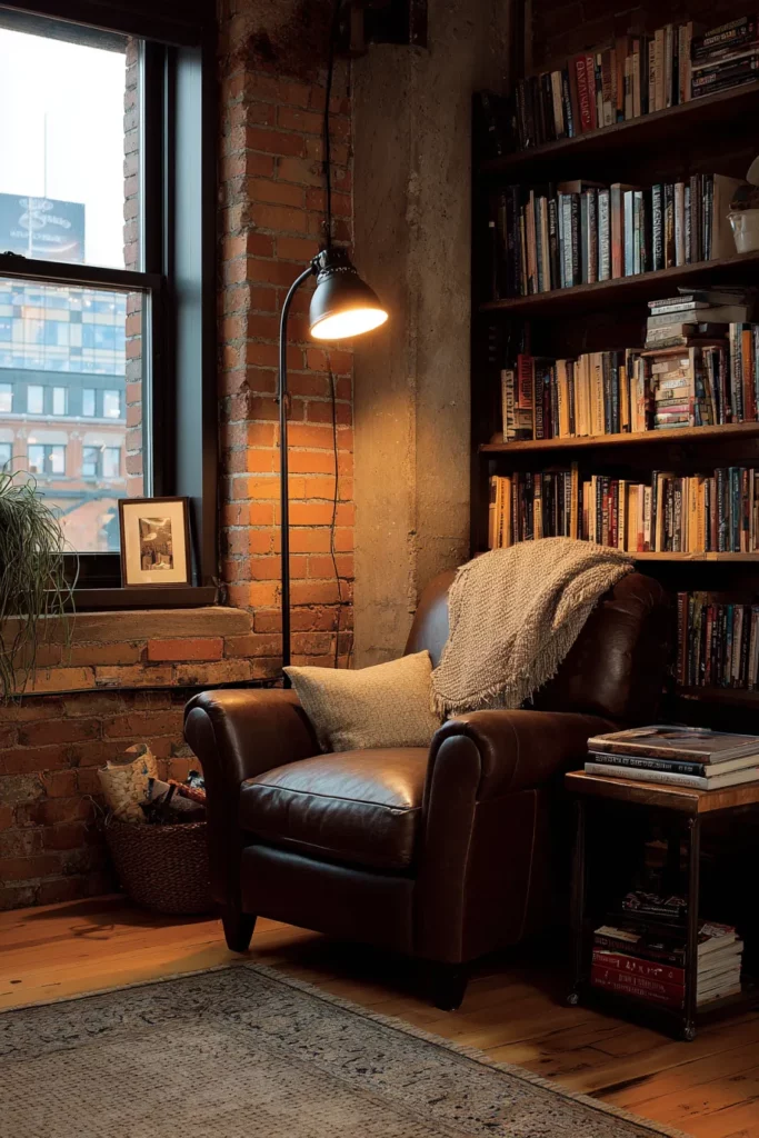 Cozy Industrial Reading Nook