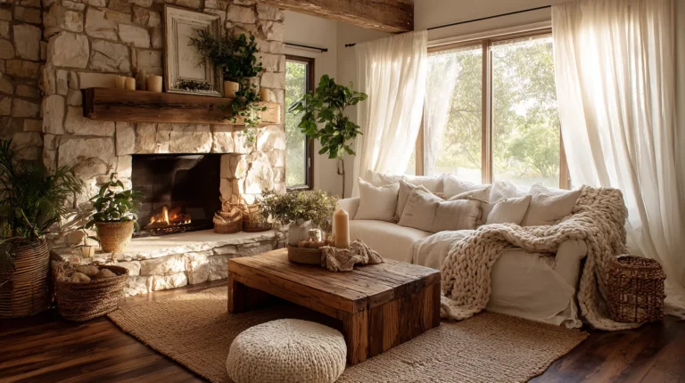 Cozy Rustic Farmhouse Living Room