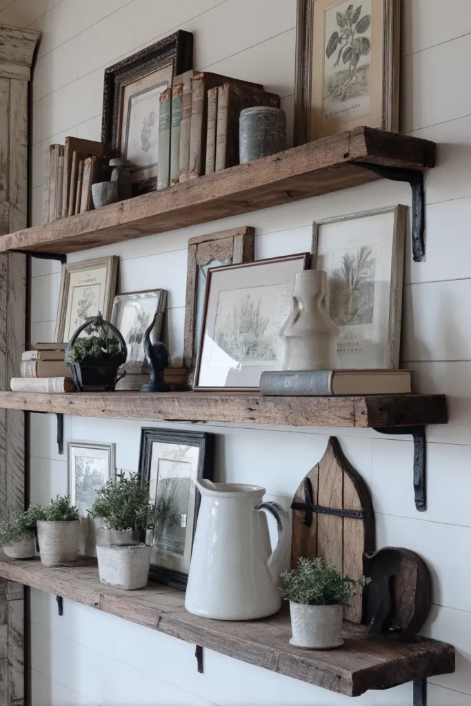 Farmhouse Wall Decor and Shelving
