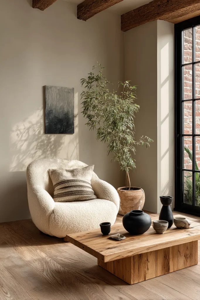 Japandi Style Living Room Detail