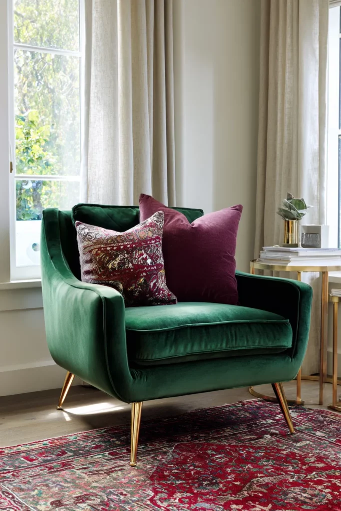 Jewel Tone Velvet Accent Chair