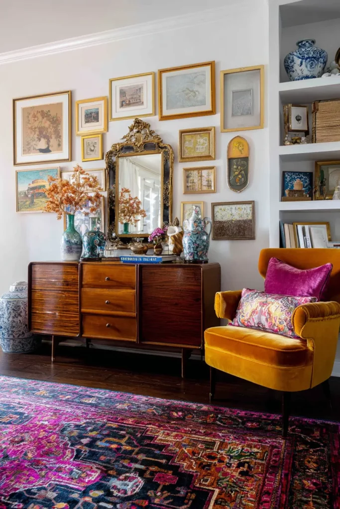 Maximalist Living Room with Vintage