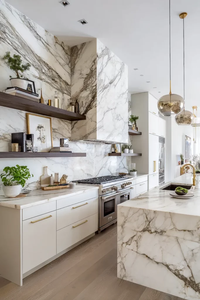 Modern Stone Kitchen Backsplash