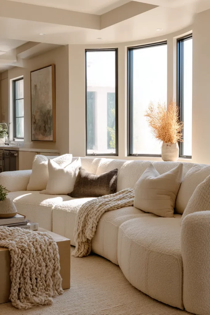 Plush Comfortable Curved Sofa