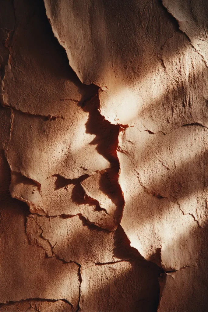 Textured Clay Wall with Natural Light