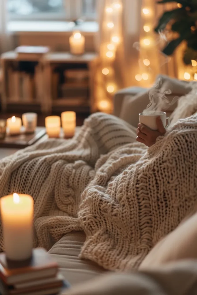Ultimate hygge living room scene