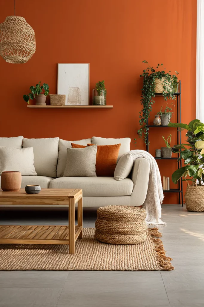 Warm Orange Accent Wall