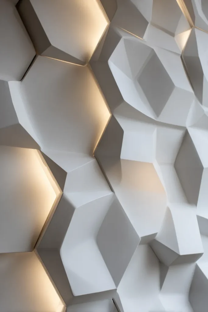 3D Geometric Wall Panels Detail