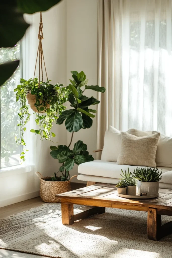 Biophilic Living Room with Plants