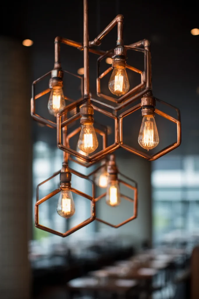 Copper Geometric Fixture