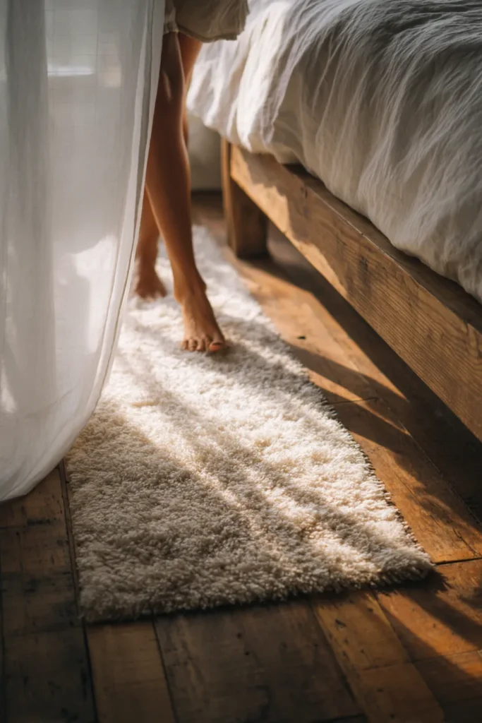 Cotton Rug in Serene Bedroom