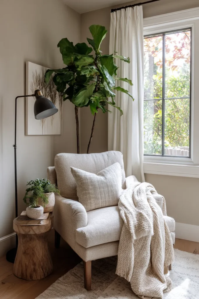 Cozy Reading Nook in Corner