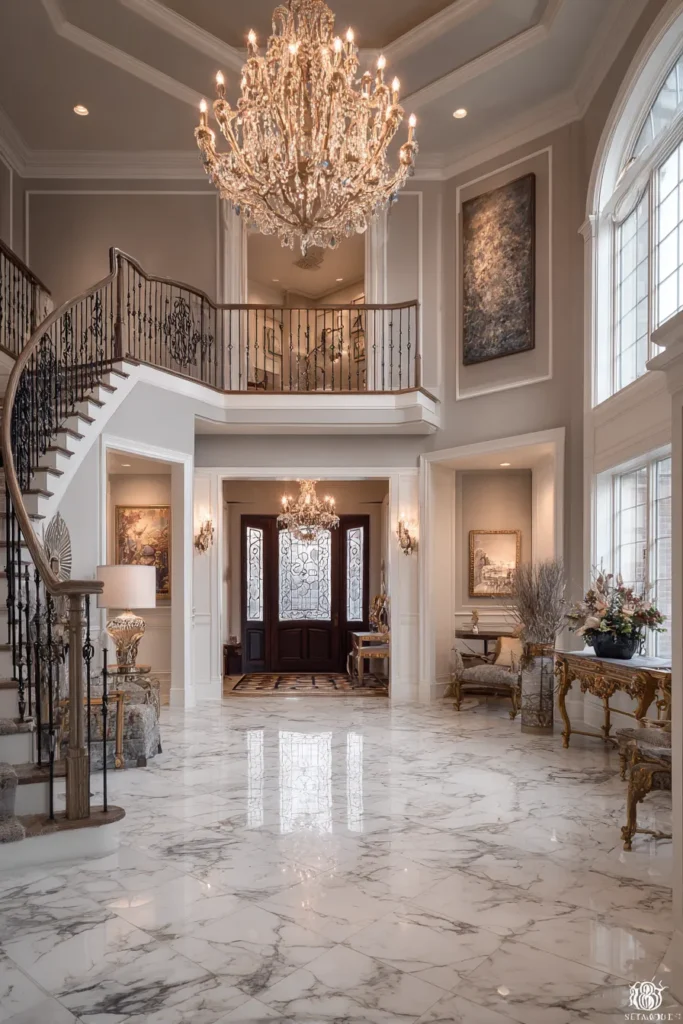 Entryway with Grand Chandelier