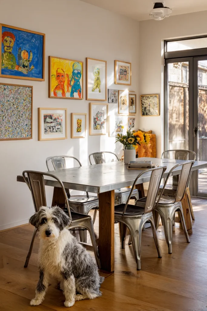 Family-Friendly Metal Dining Setup
