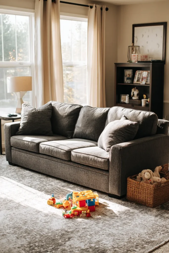 Family Living Room with Durable Sofa