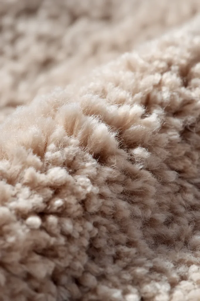 High-Pile Bouclé Rug Texture Detail