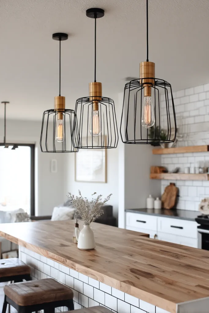 Industrial Black Metal Pendant Kitchen