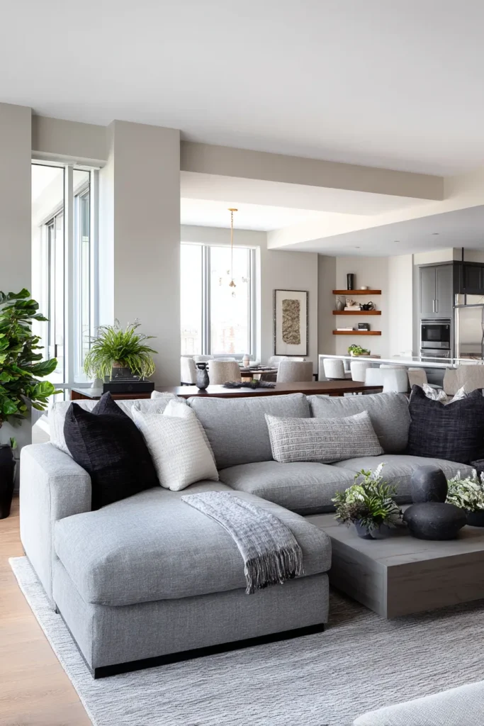 L-Shaped Sectional in Open Plan
