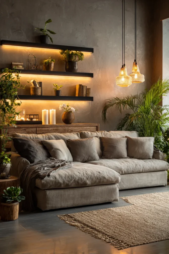 Layered Living Room Lighting Setup