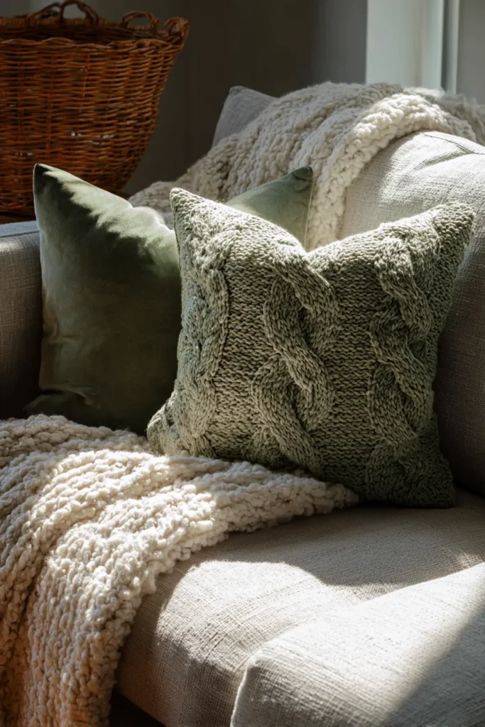 Layered Textures Sofa Styling Detail