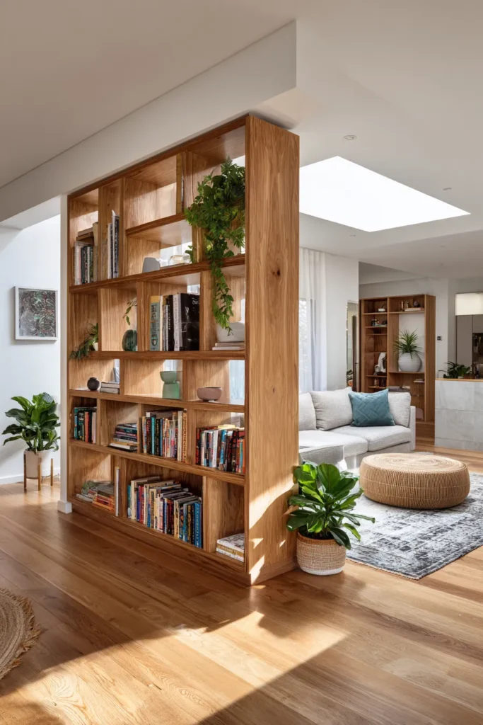 Living Room Zones with Room Divider