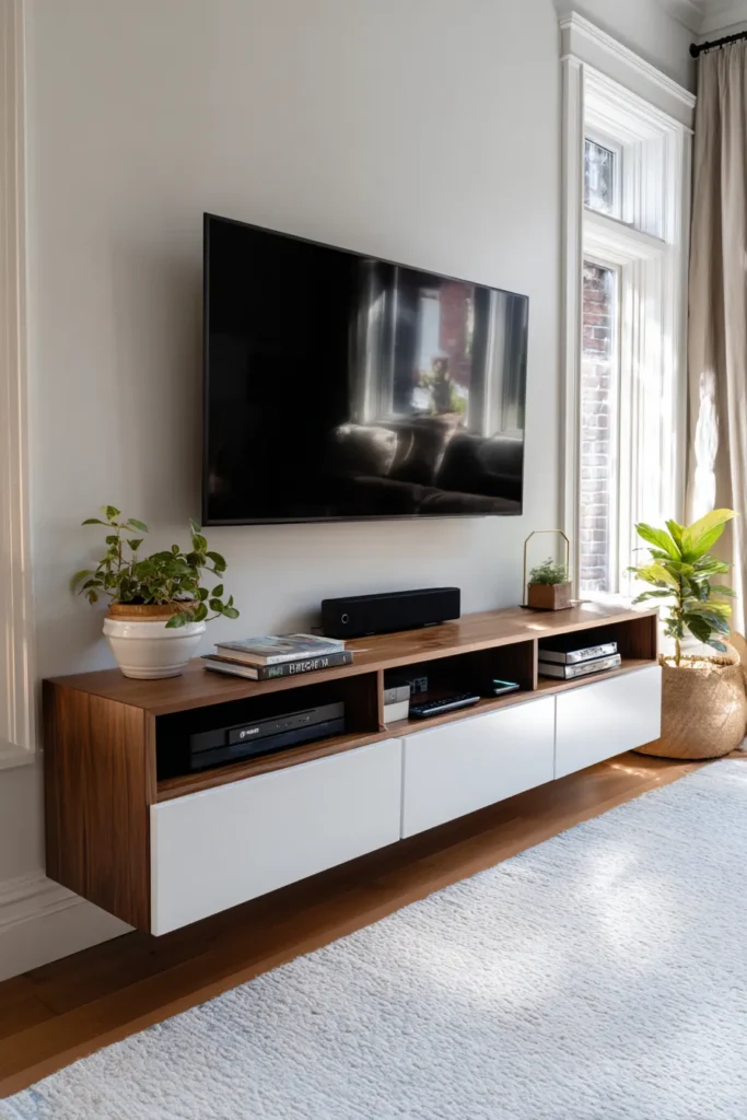 Media Console with Organized Storage