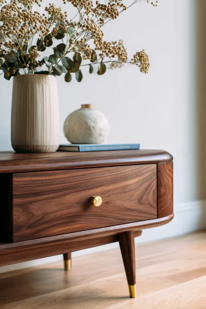 Mid-Century Modern TV Console Detail