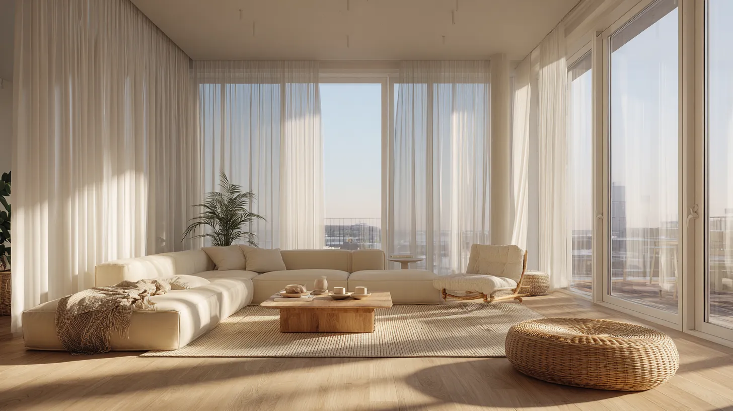 Morning Light Through Minimalist Living Room