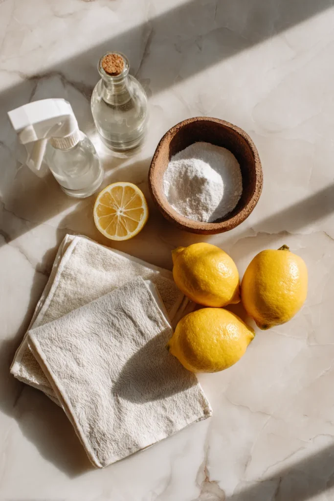 Natural Cleaning Ingredients Flat Lay