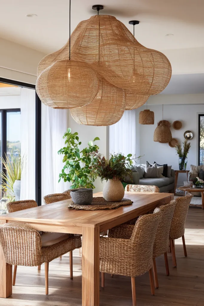 Natural Material Rattan Chandelier