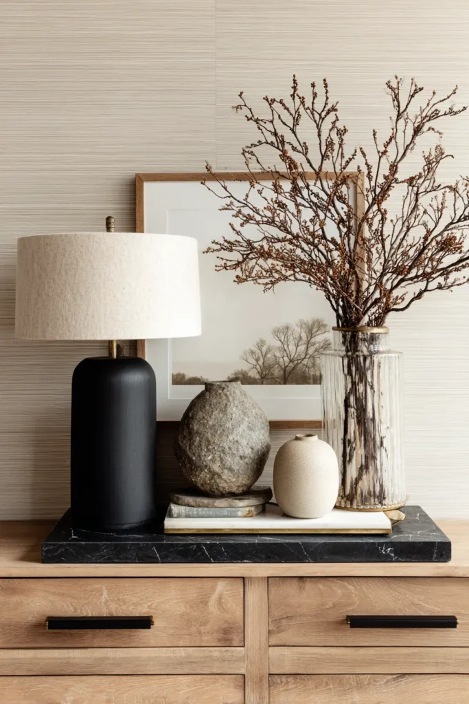 Natural Materials Wood Stone Metal Mix