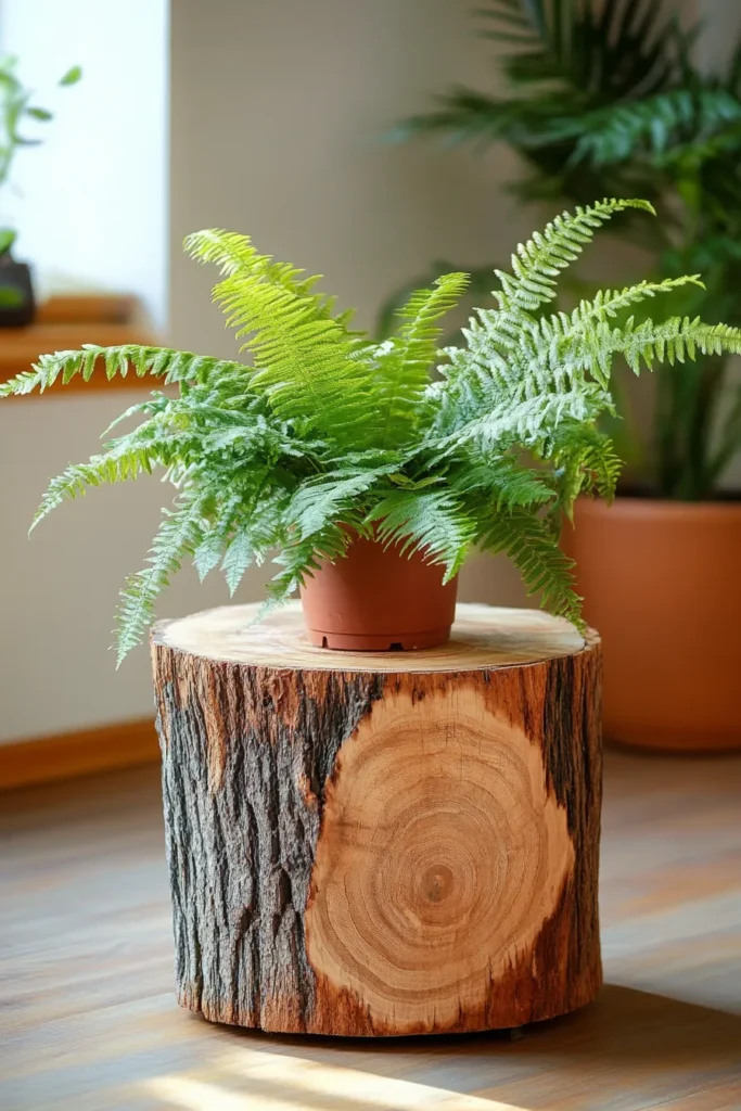 Natural Wood Stump Pedestals