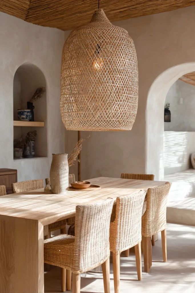 Natural Woven Rattan Pendant Shade