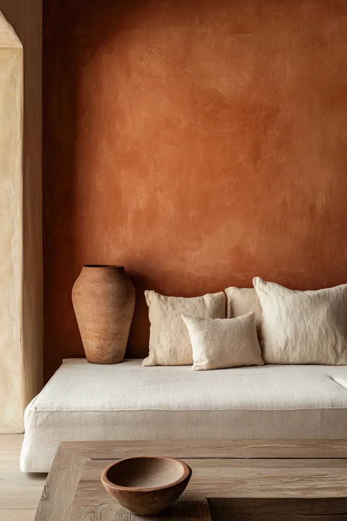 Painted Terracotta Accent Wall