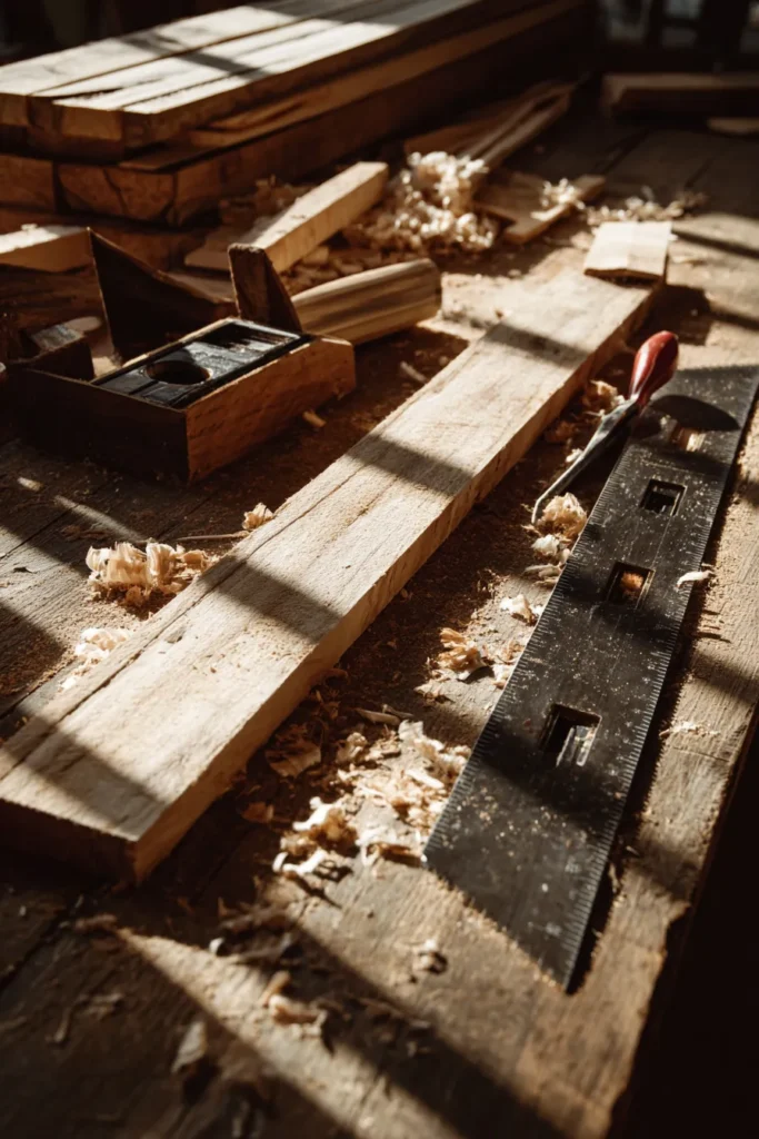 Raw Wood Materials and Tools