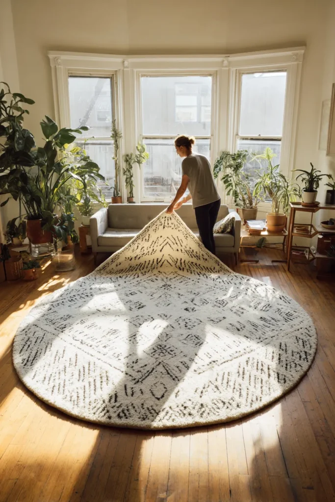 Rug Rotation in Bright Space