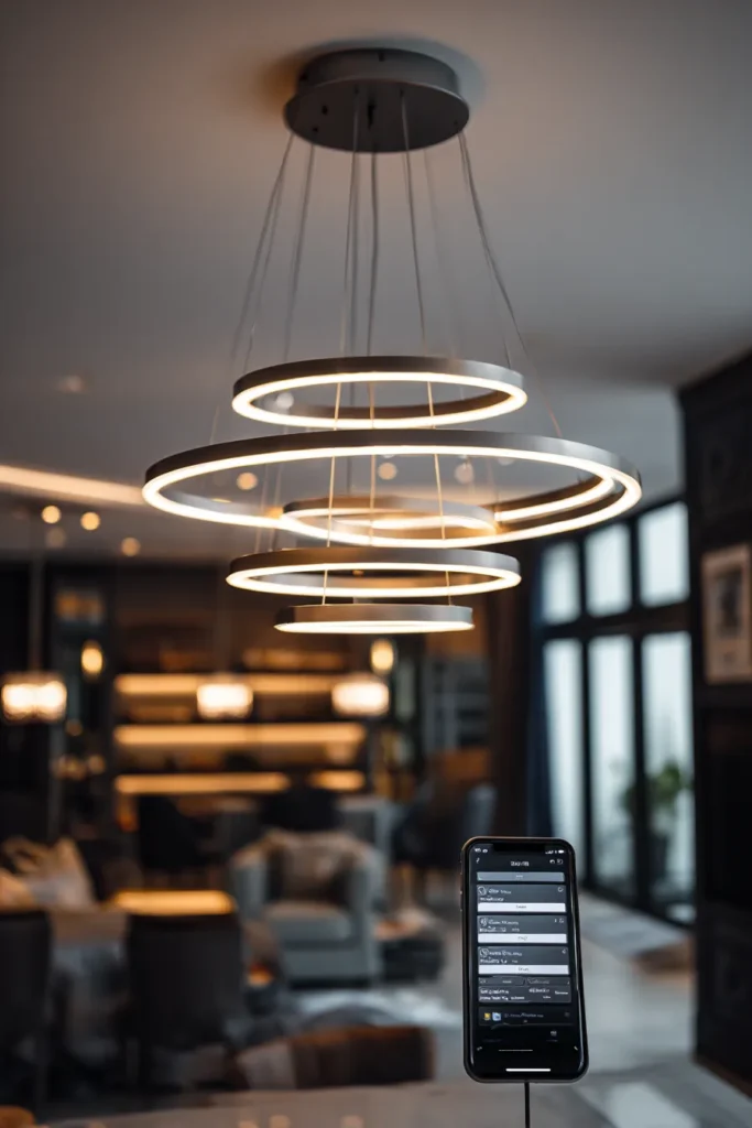 Smart LED Chandelier in Action