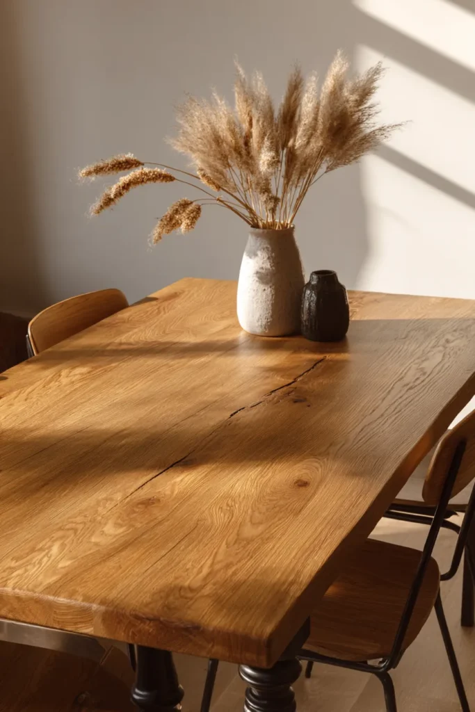 Solid Wood Dining Table Natural Light