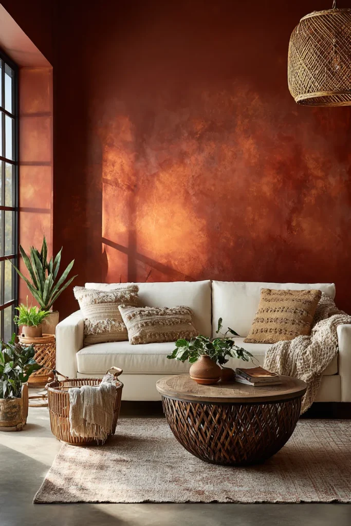 Styled Accent Wall in Living Room