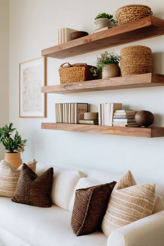 Vertical Wall-Mounted Floating Shelves