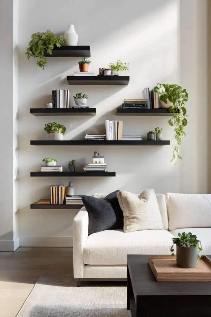 Vertical Wall-Mounted Shelves