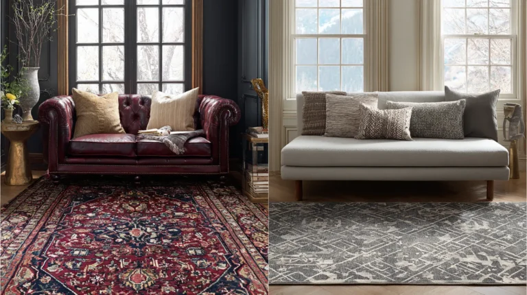 Vintage and Modern Rug Side by Side