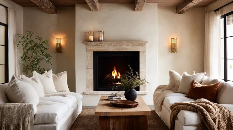 Elegant Living Room with Wall Sconces