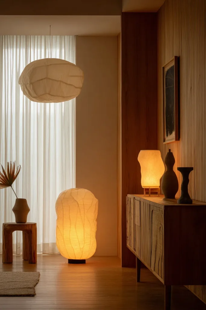 Ambient Lighting in Japandi Living Space
