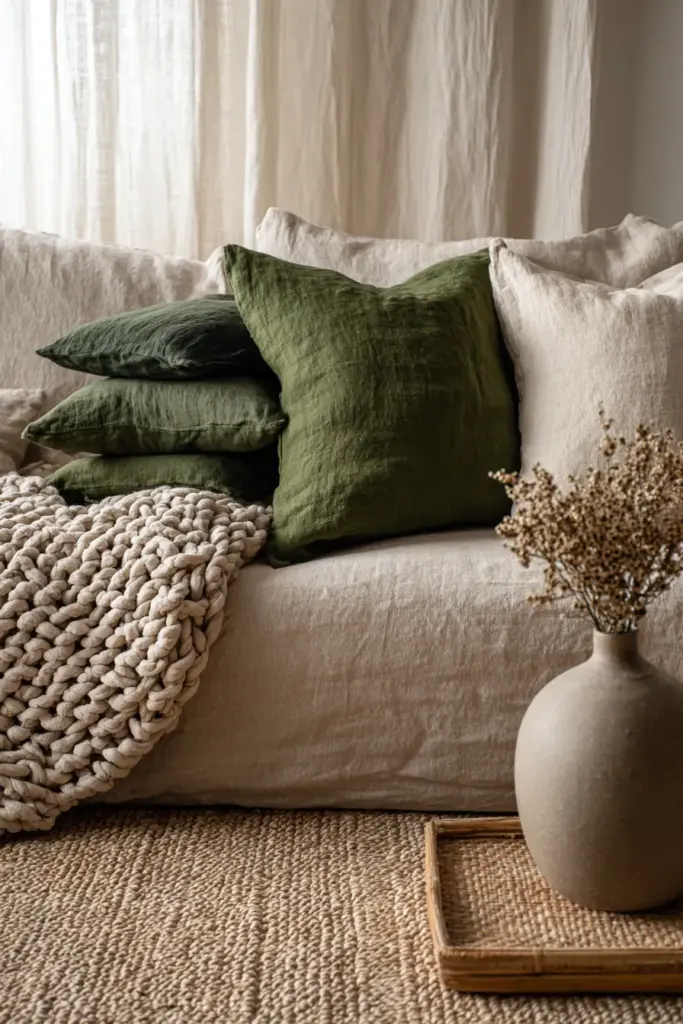 Japandi Green Textiles and Materials