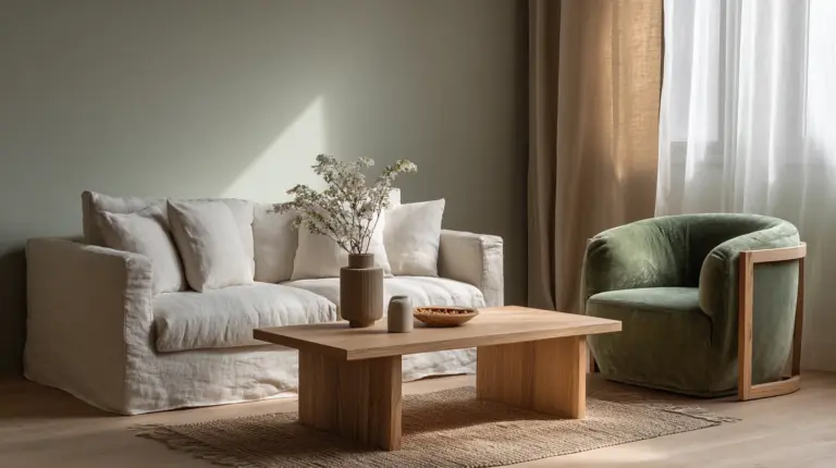Japandi Living Room Color Harmony Featured