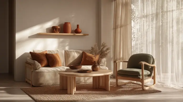 Japandi Living Room Earth Tones