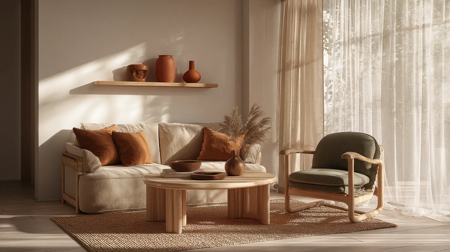 Japandi Living Room Earth Tones